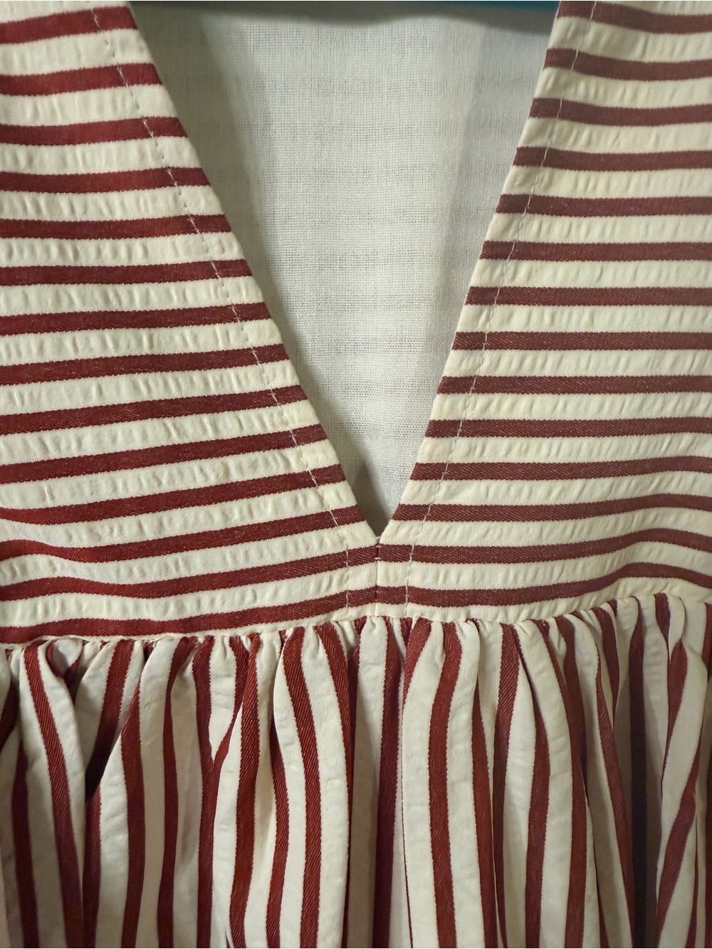 Entro Striped V-Neck Swing Dress - Picture 5 of 6